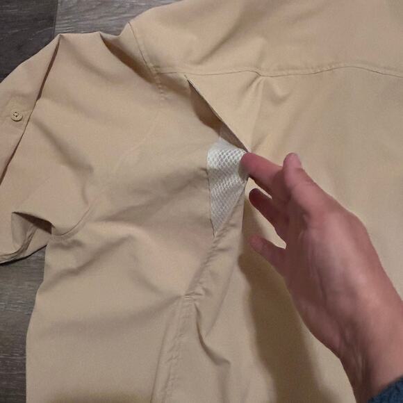 Patagonia Long Sleeve Self Guided Hike Shirt X-Large Tan Vented Ripstop - Picture 7 of 11